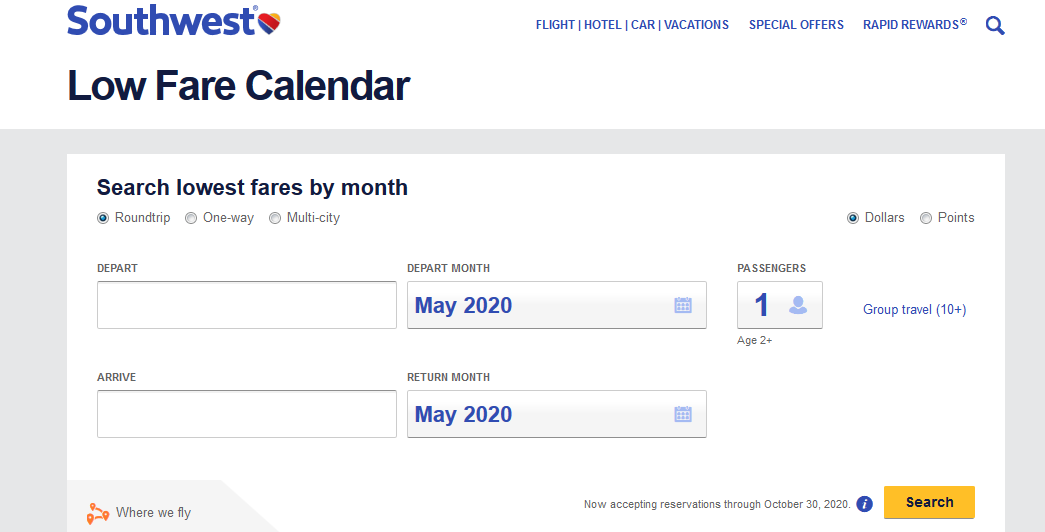 how-to-use-the-southwest-airlines-low-fare-calendar